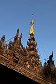 Myanmar - Mandalay, Shwe In Bin Kyaung a wonderful example of the Burmese unique teak architecture and wood-carving art. 